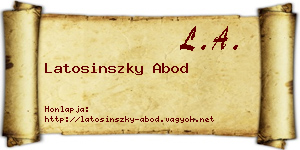Latosinszky Abod névjegykártya